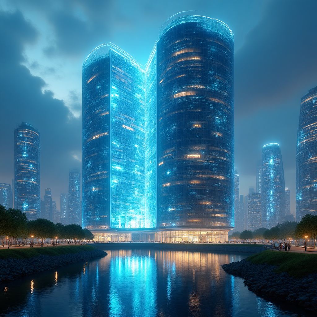 Visión futurista del centro financiero